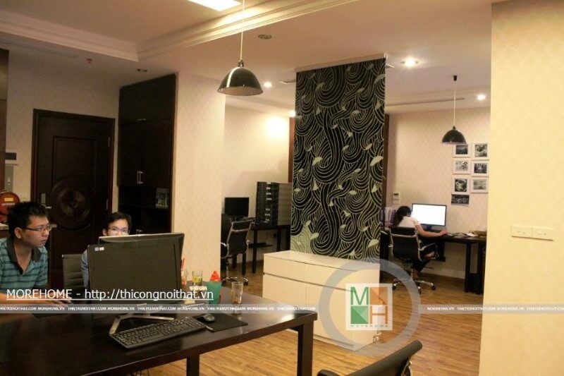 Không gian làm việc ấn tượng với thiết kế xanh trong từng họa tiết trang trí